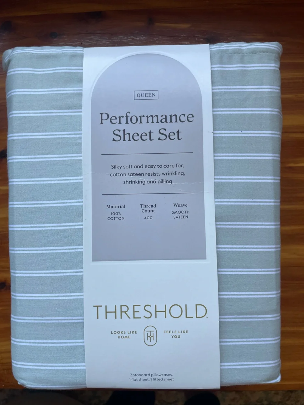 Classic Stripe Green Cotton Sheet Set - Unbranded